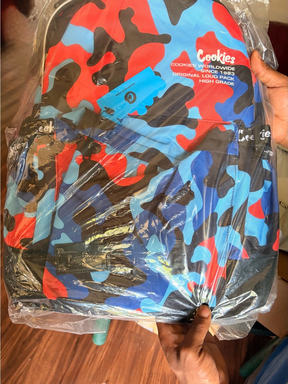 Cookies Camo Backpack - Blue, Red & Black